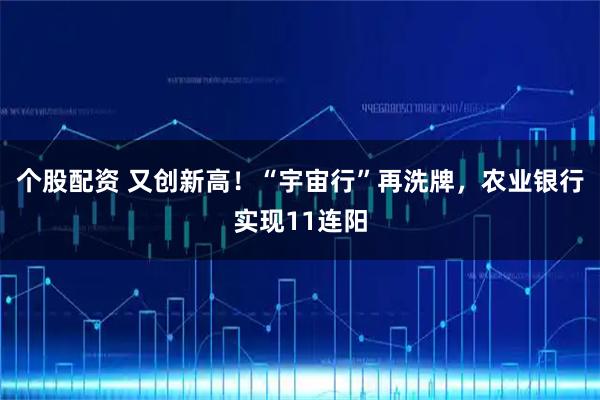 个股配资 又创新高！“宇宙行”再洗牌，农业银行实现11连阳